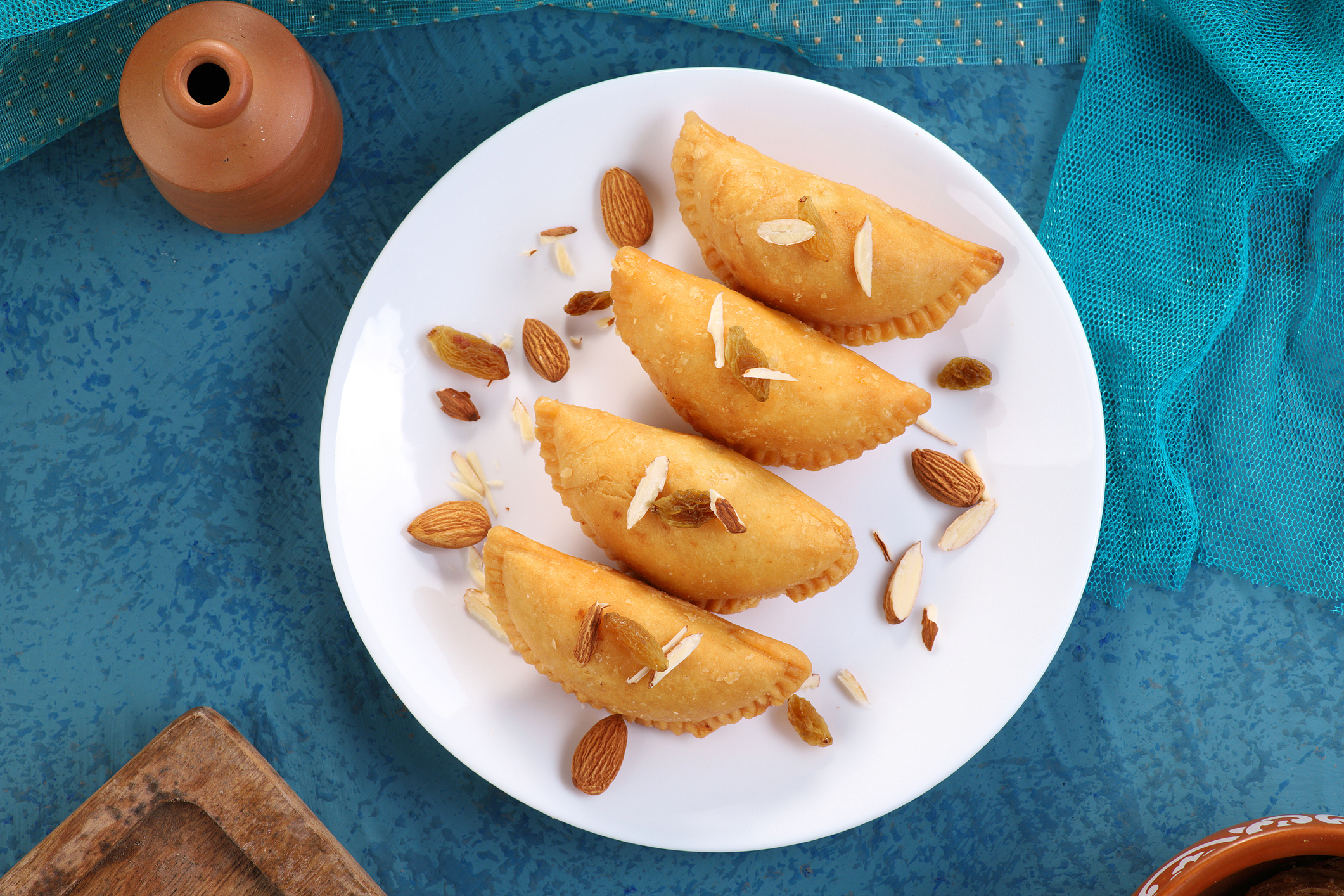 Gujiya (baked Indian empanadas dessert)