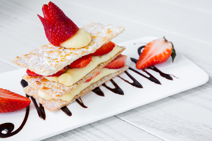 Mille-Feuille Orange ricotta & Balsamic Strawberries